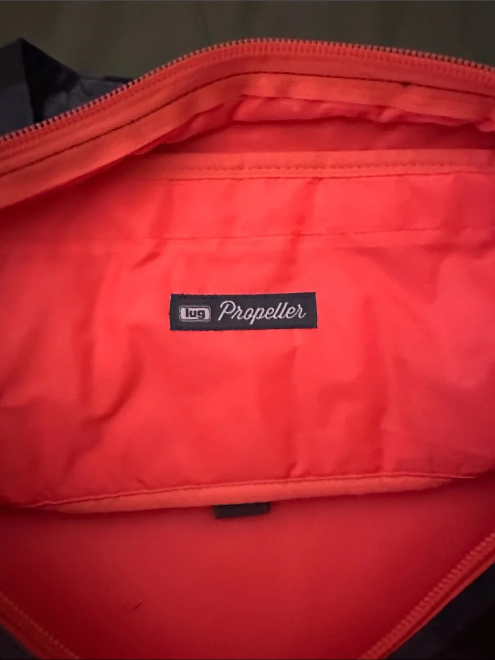 LUG Propeller- Quilted Camouflage Tote with Coral Zippers